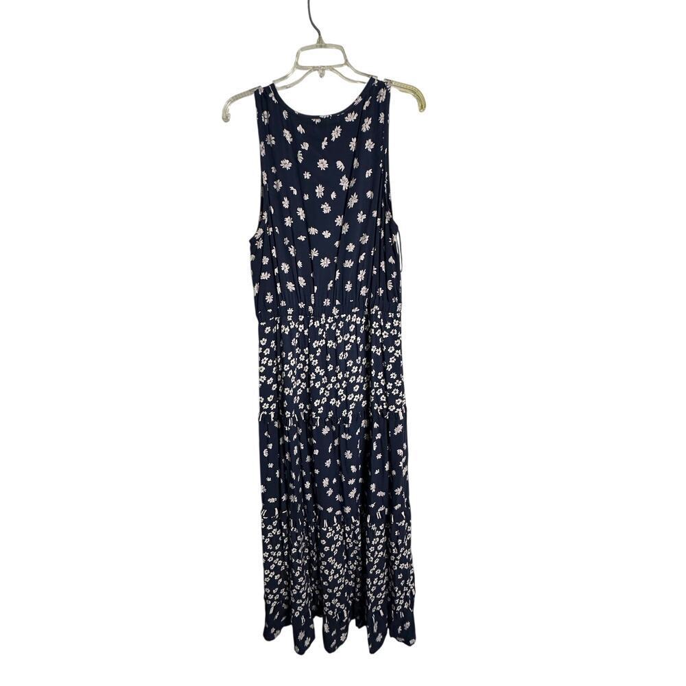 Splendid A-line Maxi Dress Northstar Jacquard Floral Print Blue White Size XL - Picture 3 of 9